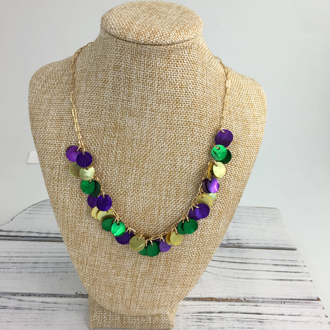 Mardi Gras shell necklace 