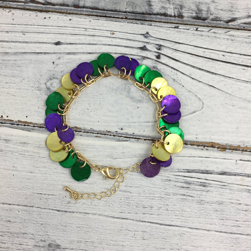 Mardi Gras shell bracelet 