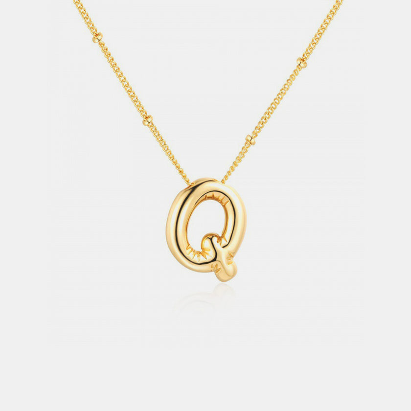 Gold-Plated Bubble Initial Necklace
