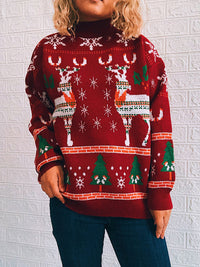 Turtleneck Drop Shoulder Long Sleeve Sweater