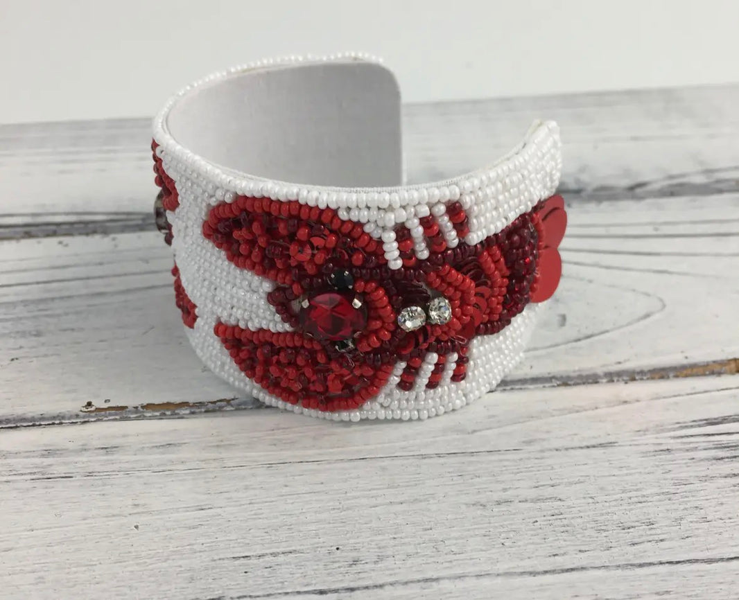 Bead/Stone/Sequin Crawfish Cuff Bracelet