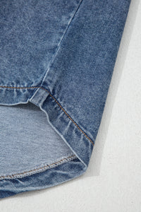 Ashleigh Blue Button Flap Pocket Cuffed Short Sleeve Denim Shirt