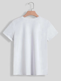 Lucky Clover Round Neck Short Sleeve T-Shirt
